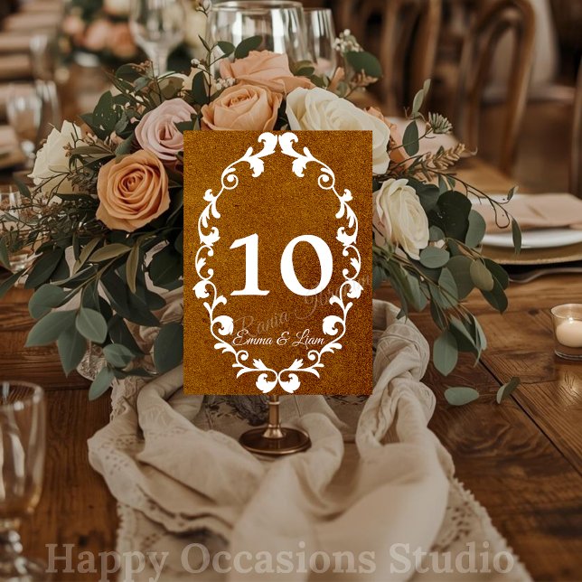 Cartão de Número de Mesa de Casamento Mexicano Rús (Criador carregado)
