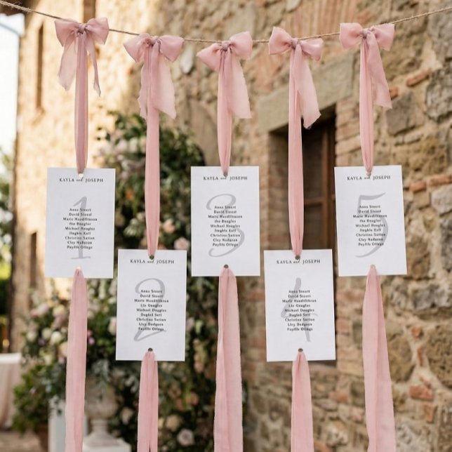 Cartão de Número de Mesa de Casamento Minimalista  (Criador carregado)