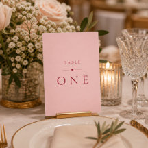 Cartão de Número de Mesa de Casamento Minimalista 