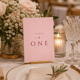 Cartão de Número de Mesa de Casamento Minimalista