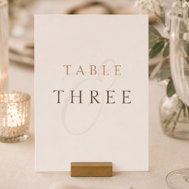 Cartão de Número de Mesa de Casamento Minimalista
