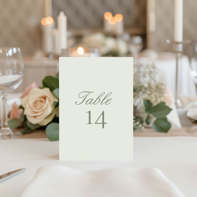 Cartão de Número de Mesa de Casamento Moderno e El (Criador carregado)