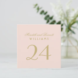 Cartão de Número de Mesa de Casamento Rosa Elegant