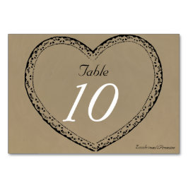 Cartão de Número de Mesa de Casamento Rustic Lace 