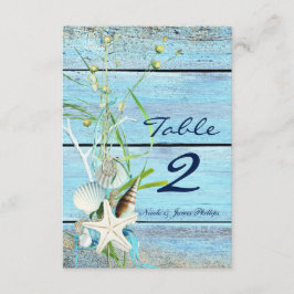 Cartão de Número de Mesa de Casamento Tropical Blu