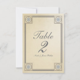 Cartão de Número de Mesa de Casamento Vintage Prai