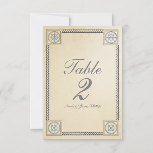 Cartão de Número de Mesa de Casamento Vintage Prai