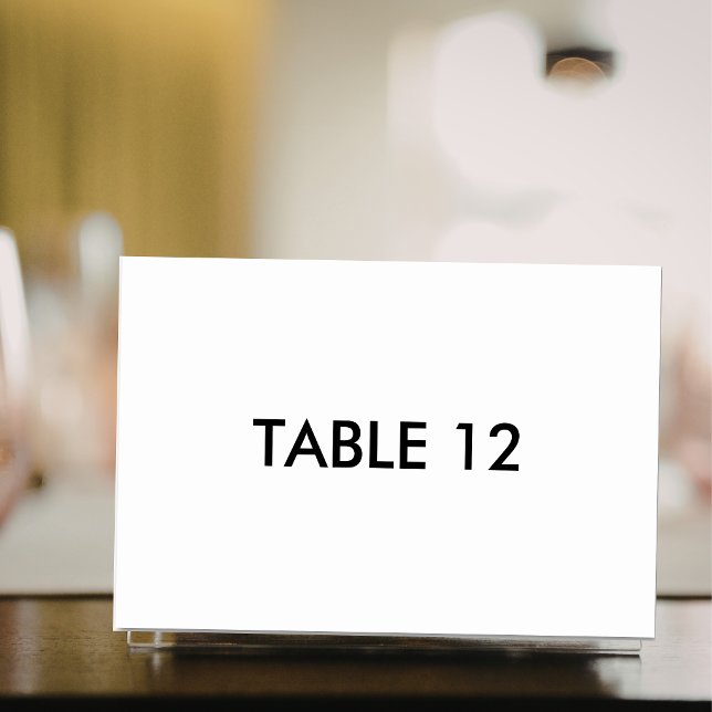Cartão de Número de Mesa de Celebração Horizontal (Horizontal Celebration Single Table Number Card)