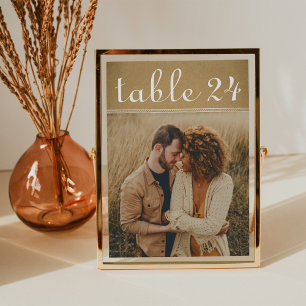Cartão de Número de Mesa de Fotografia de Casament