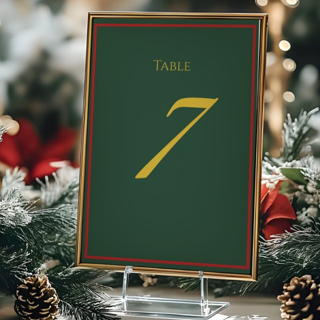 Cartão de Número de Mesa de Natal Luxo de Férias (Criador carregado)