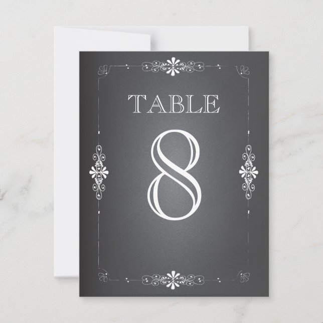 Cartão de Número de Mesa de Recepção de Casamento  (Frente)