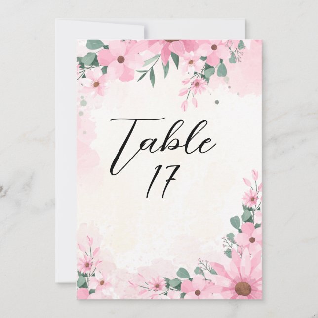 Cartão de Número de Mesa Elegante (Frente)