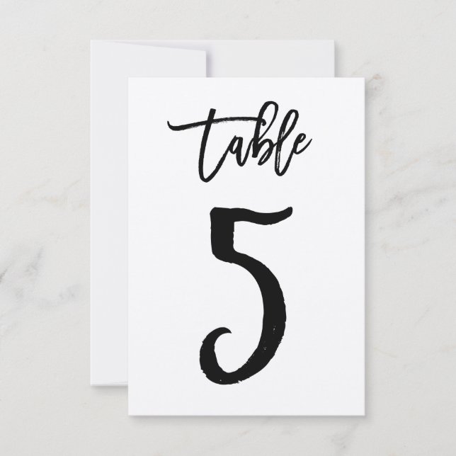 Cartão de Número de Mesa Kraft Chic com Letra Manu (Frente)