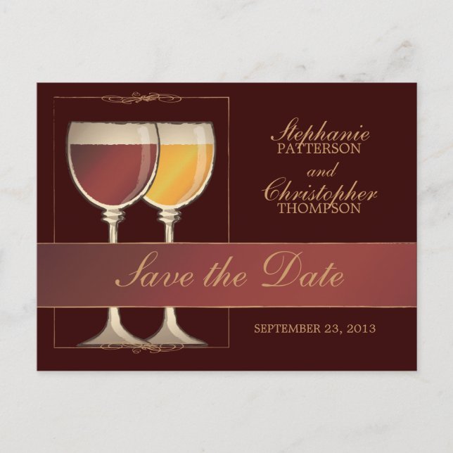 Cartão de Número de Mesa para Vinho Tinto e Branco (Frente)