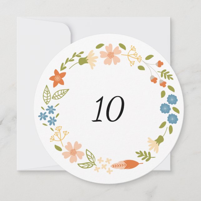 Cartão de Número de Mesa Personalizado para Grande (Frente)