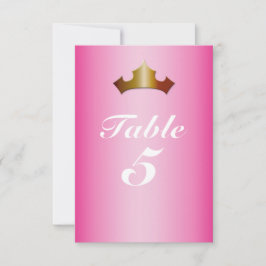 Cartão de Número de Mesa Princesa Coroa Dourada Ro
