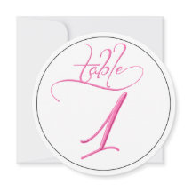Cartão de Número de Mesa Redondo com Letra Caligrá