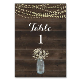 Cartão de Número de Mesa Rústico - Madeira e Respi