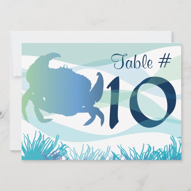Cartão de Número de Mesa Sea Life8 (Verso)