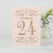 Cartão de Número de Mesa Vintage Blush Antique Flo