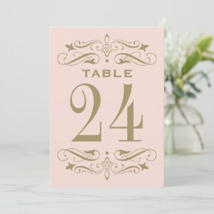 Cartão de Número de Mesa Vintage Blush Antique Flo
