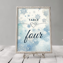 Cartão de Número de Mesa Winter Wonderland