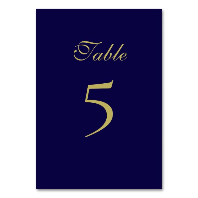 Cartão de Número de Tabela Azul Real (Frente)