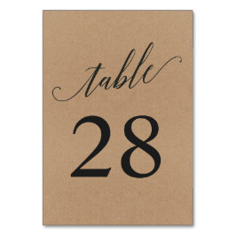 Cartão de Número de Tabela | Caligrafia russa