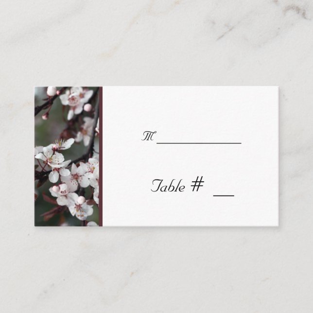 cartão de número de tabela com endereço de recepçã (Frente)