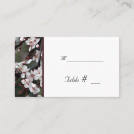 cartão de número de tabela com endereço de recepçã