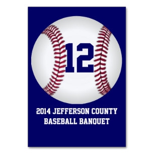 Cartão de Número de Tabela de Banquete de Baseball