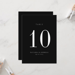 Cartão de Número de Tabela de Casamento Chic Conte