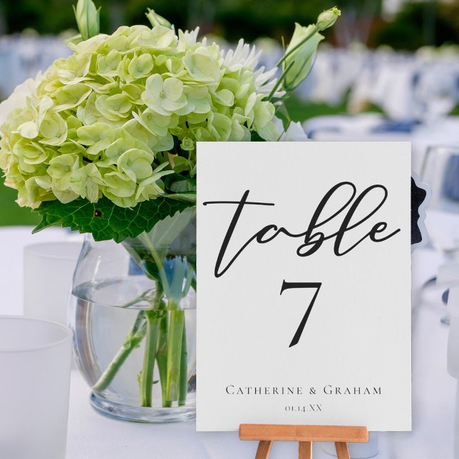 Cartão de Número de Tabela de Casamento com Tipogr (Criador carregado)
