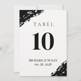 Cartão de Número de Tabela de Casamento de Cor-de-