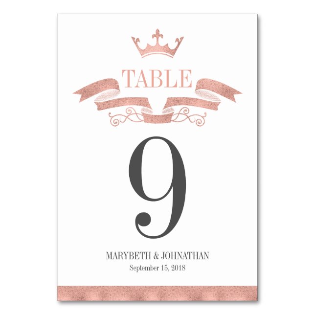 Cartão de Número de Tabela de Casamento de Crest D (Frente)