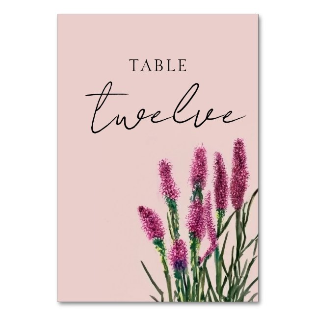 Cartão de Número de Tabela de Casamento de Flores  (Frente)