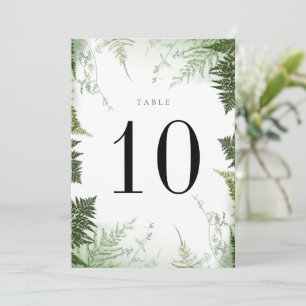 Cartão de Número de Tabela de Casamento de Florest