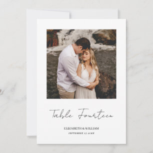 Cartão de Número de Tabela de Casamento de Foto de