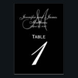 Cartão de Número de Tabela de Casamento de Monogra<br><div class="desc">Cartões Números de Tabela de Casamento Preto e Branco com monograma de bandeja personalizado. Design por Elke Clarke ©2008. Personalize com seus nomes de noiva e noivo, sobrenome de recém-casados, data inicial do monograma e do casamento. Encomende um por mesa com cada número de tabela, mas ainda recebe o desconto...</div>