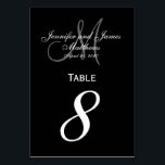 Cartão de Número de Tabela de Casamento de Monogra<br><div class="desc">Cartões Números de Tabela de Casamento Preto e Branco com monograma de bandeja personalizado. Design por Elke Clarke ©2008. Personalize com seus nomes de noiva e noivo, sobrenome de recém-casados, data inicial do monograma e do casamento. Encomende um por mesa com cada número de tabela, mas ainda recebe o desconto...</div>