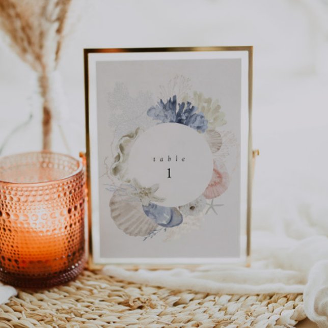 Cartão de Número de Tabela de Casamento de Praia d (Criador carregado)