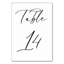 Cartão de Número de Tabela de Casamento de Script