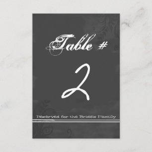 Cartão de Número de Tabela de Casamento de Vista d