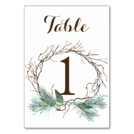 Cartão de Número de Tabela de Casamento de Wreath