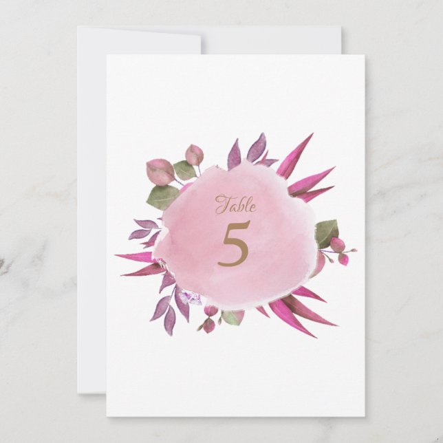 Cartão de Número de Tabela de Casamento Elegante C (Frente)