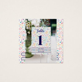 Cartão de Número de Tabela de Casamento Floral Col