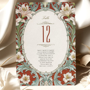 Cartão de Número de Tabela de Casamento Floral Ele