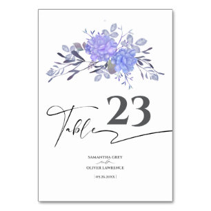 Cartão de Número de Tabela de Casamento Floral Rom
