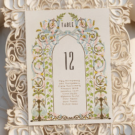 Cartão de Número de Tabela de Casamento Floral Vit
