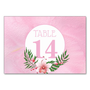Cartão de Número de Tabela de Casamento Orquídea F